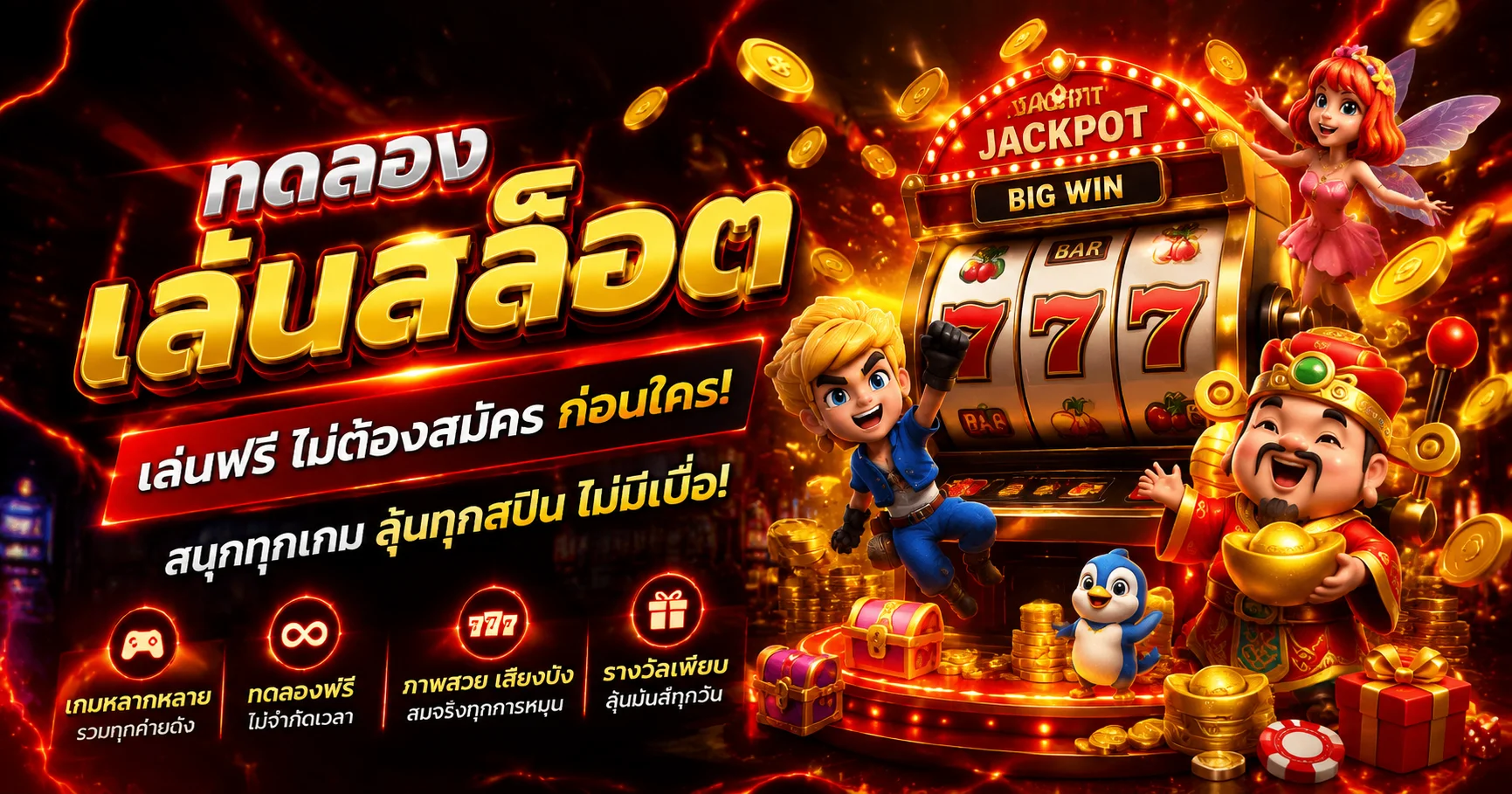 ทดลองเล่นสล็อตฟรี Pigusso168 ทุกค่าย ไม่ต้องฝากเงิน